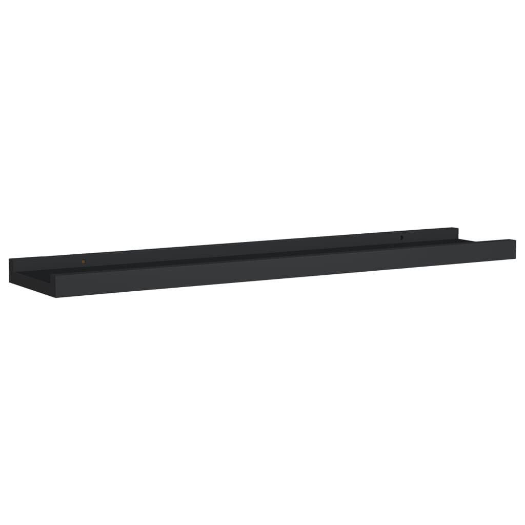 vidaXL Ράφια για Κορνίζες 2 τεμ. Μαύρα 60 x 9 x 3 εκ. από MDF
