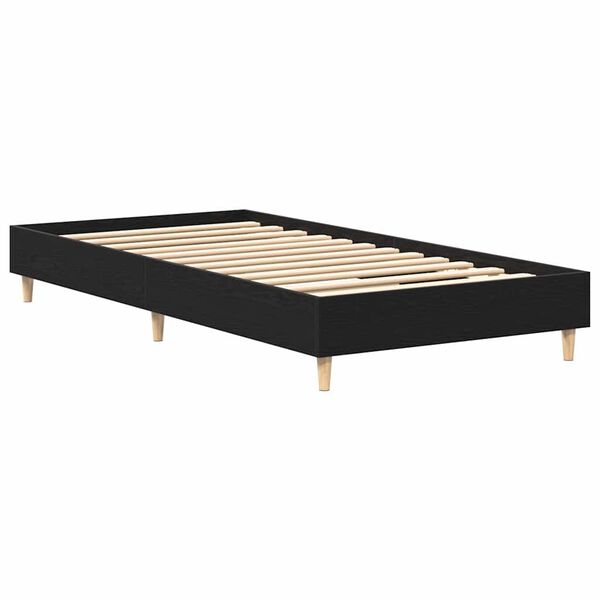 vidaXL Σκελετός Κρεβατιού Μαύρη δρυς 75 x 190 cm Επεξεργασμένο ξύλο