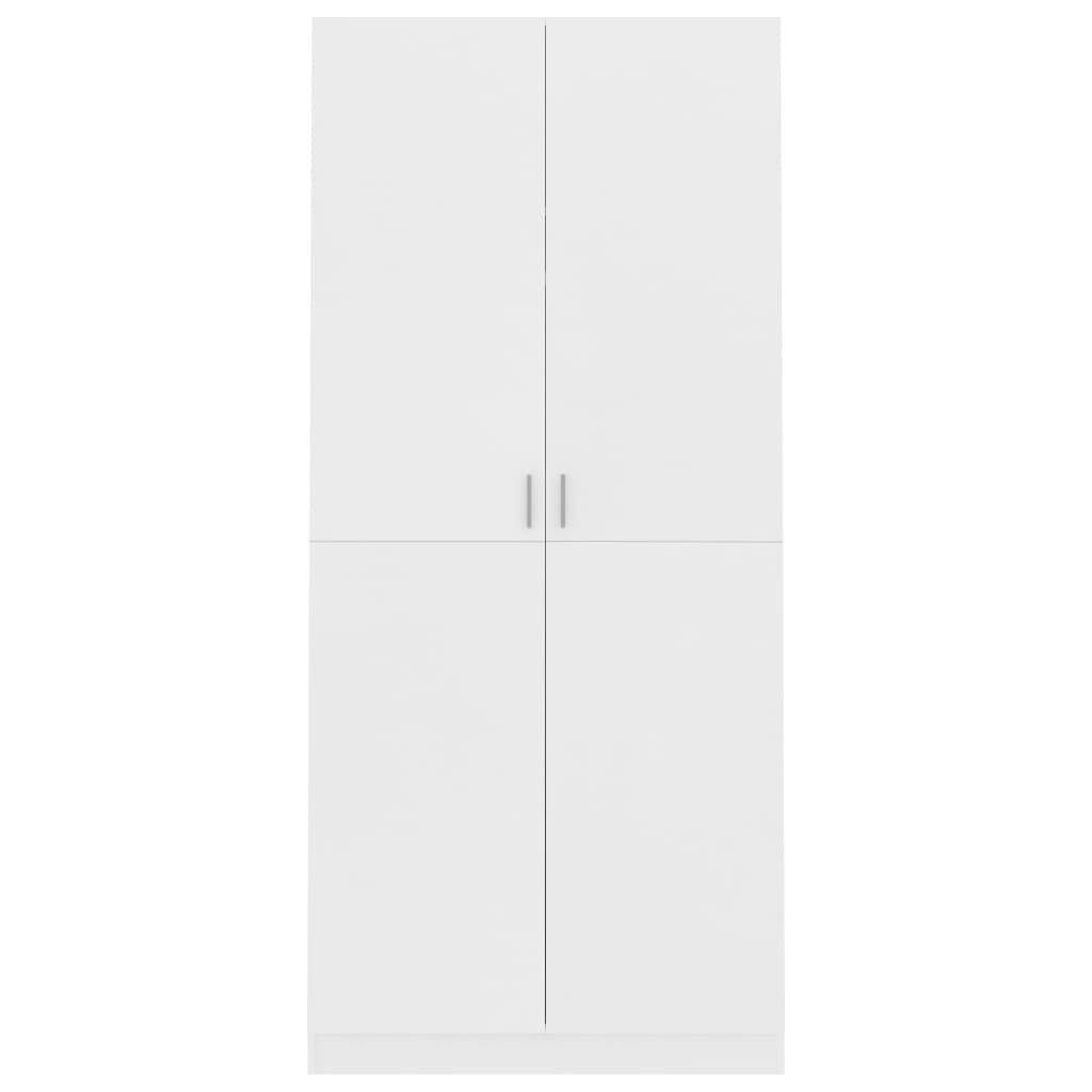 vidaXL Ντουλάπα Λευκή 90 x 52 x 200 εκ. από Επεξ. Ξύλο