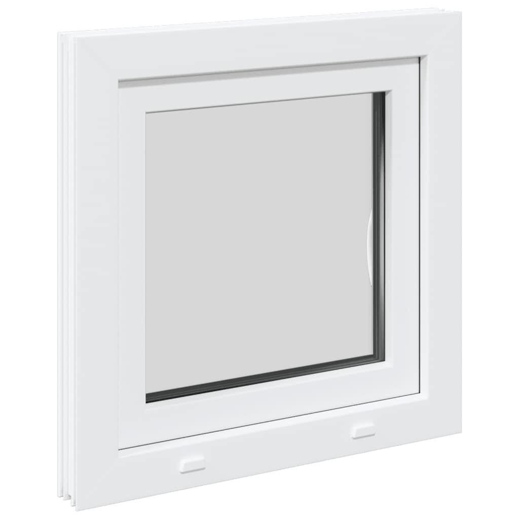 vidaXL Παράθυρο Υπογείου "RISOR" 50x50 εκ. Ανακλινόμενο & Περιστρεφόμενο DIN Δεξιό Λευκό