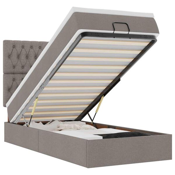 vidaXL &Omicron;&theta;&omega;&mu;&alpha;&nu;&iota;&kappa;ό &kappa;&rho;&epsilon;&beta;ά&tau;&iota; &mu;&epsilon; &sigma;&tau;&rho;ώ&mu;&alpha; & LEDs Taupe 100x200 cm Ύ&phi;&alpha;&sigma;&mu;&alpha;