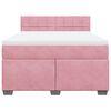vidaXL Κρεβάτι Boxspring με Στρώμα Σκούρο Ροζ 140x200 εκ. Βελούδινο