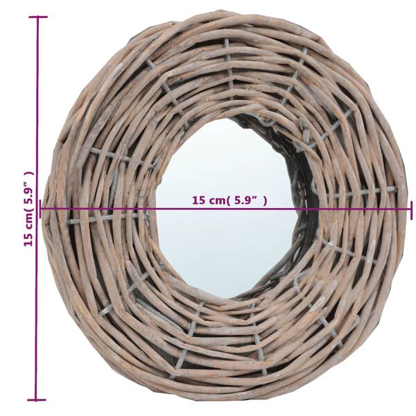 vidaXL Καθρέφτες 3 τεμ. 15 εκ. από Wicker