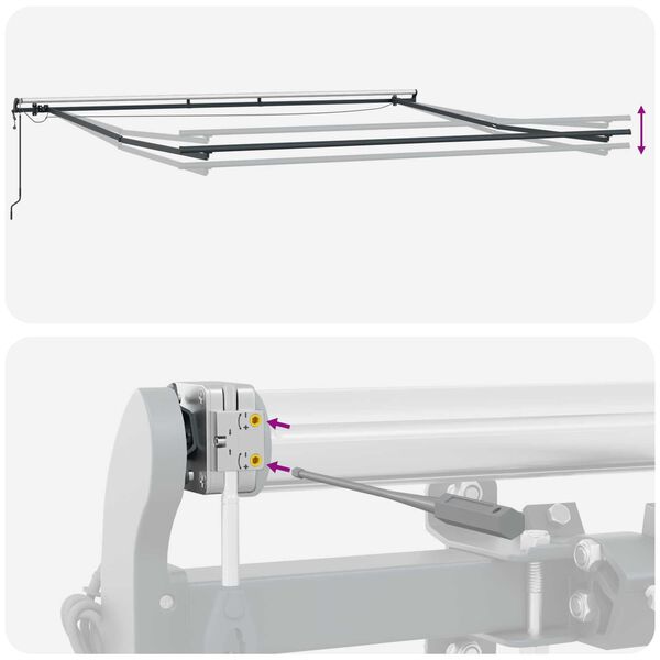 vidaXL Αυτόματη Ανασυρόμενη Τέντα με LED Πολύχρωμες Ράγες 400x350 εκ.