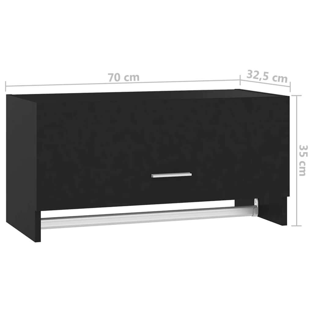 vidaXL Ντουλάπα Μαύρη 70 x 32,5 x 35 εκ. από Επεξ. Ξύλο