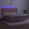 vidaXL &Kappa;&rho;&epsilon;&beta;ά&tau;&iota; Boxspring &mu;&epsilon; &Sigma;&tau;&rho;ώ&mu;&alpha; & LED &Rho;&omicron;&zeta; 160x200 &epsilon;&kappa;. &Beta;&epsilon;&lambda;&omicron;ύ&delta;&iota;&nu;&omicron;