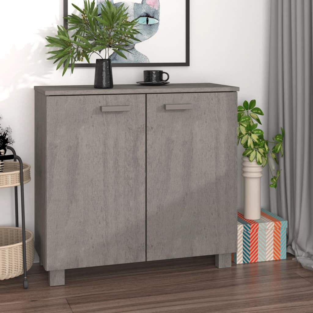 vidaXL Ντουλάπι HAMAR Αν. Γκρι 85 x 35 x 80 εκ. από Μασίφ Ξύλο Πεύκου