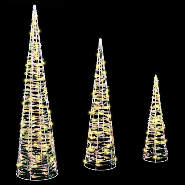 vidaXL &Chi;&rho;&iota;&sigma;&tau;&omicron;&upsilon;&gamma;&epsilon;&nu;&nu;&iota;ά&tau;&iota;&kappa;&omicron; &Delta;έ&nu;&tau;&rho;&omicron; 3 pcs &Theta;&epsilon;&rho;&mu;ό &lambda;&epsilon;&upsilon;&kappa;ό 20 x 20 x 80 &epsilon;&kappa; PET