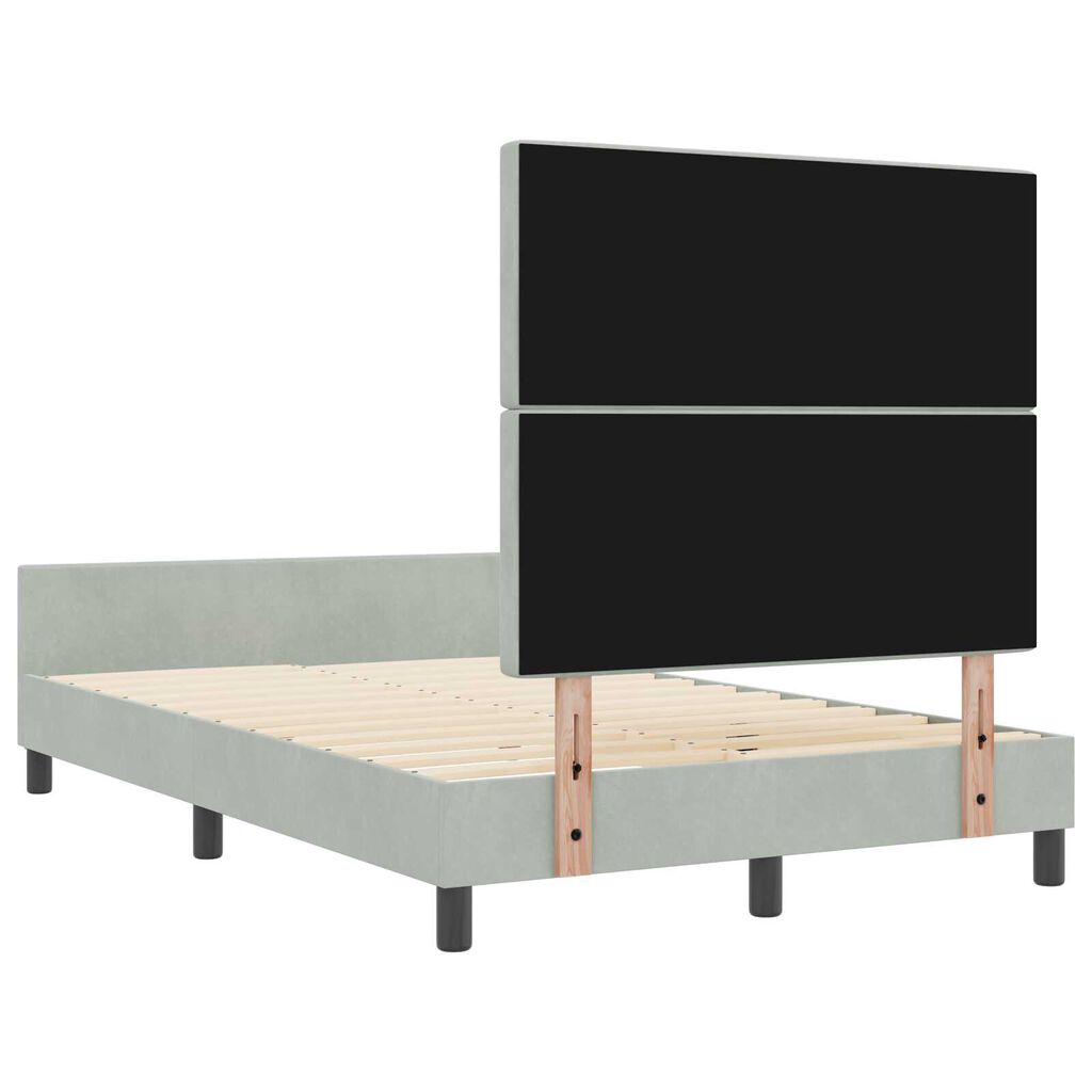 vidaXL Σκελετός Κρεβατιού Ανοιχτό γκρι 120 x 190 cm Βελούδο