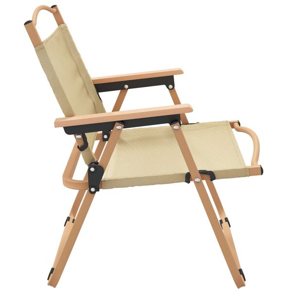 vidaXL Καρέκλες Κάμπινγκ 2 τεμ. Μπεζ 54 x 43 x 59 εκ. Ύφασμα Oxford
