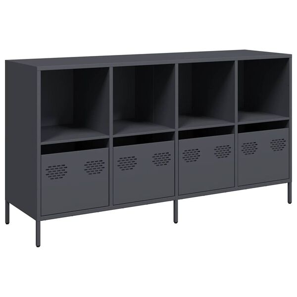vidaXL Ντουλάπι Ανθρακί 135x39x73,5 εκ. από Χάλυβα Ψυχρής Έλασης