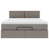 vidaXL Οθωμανικό κρεβάτι με στρώμα Taupe 140x200cm ύφασμα