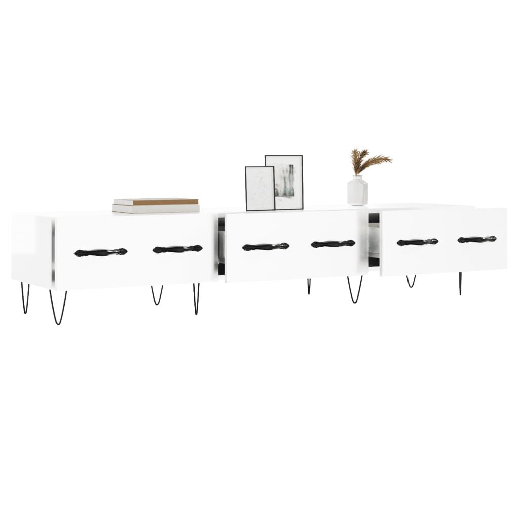 vidaXL Έπιπλο Τηλεόρασης Γυαλ. Λευκό 150x36x30 εκ. Επεξεργασμένο Ξύλο
