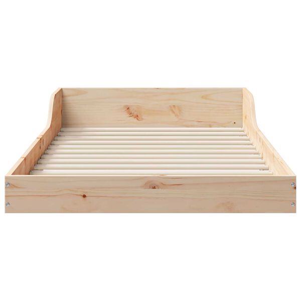 vidaXL Σκελετός Κρεβατιού Καφέ 90 x 190 cm Μασίφ ξύλο πεύκου