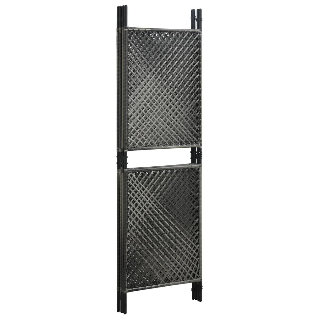 vidaXL Διαχωριστικό Δωματίου 4 Πάνελ Ανθρακί 240x200 εκ. Συνθετ. Ρατάν