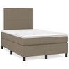 vidaXL &Kappa;&rho;&epsilon;&beta;ά&tau;&iota; Boxspring &mu;&epsilon; &Sigma;&tau;&rho;ώ&mu;&alpha; & LED Taupe 120x190 &epsilon;&kappa;. &Upsilon;&phi;&alpha;&sigma;&mu;ά&tau;&iota;&nu;&omicron;
