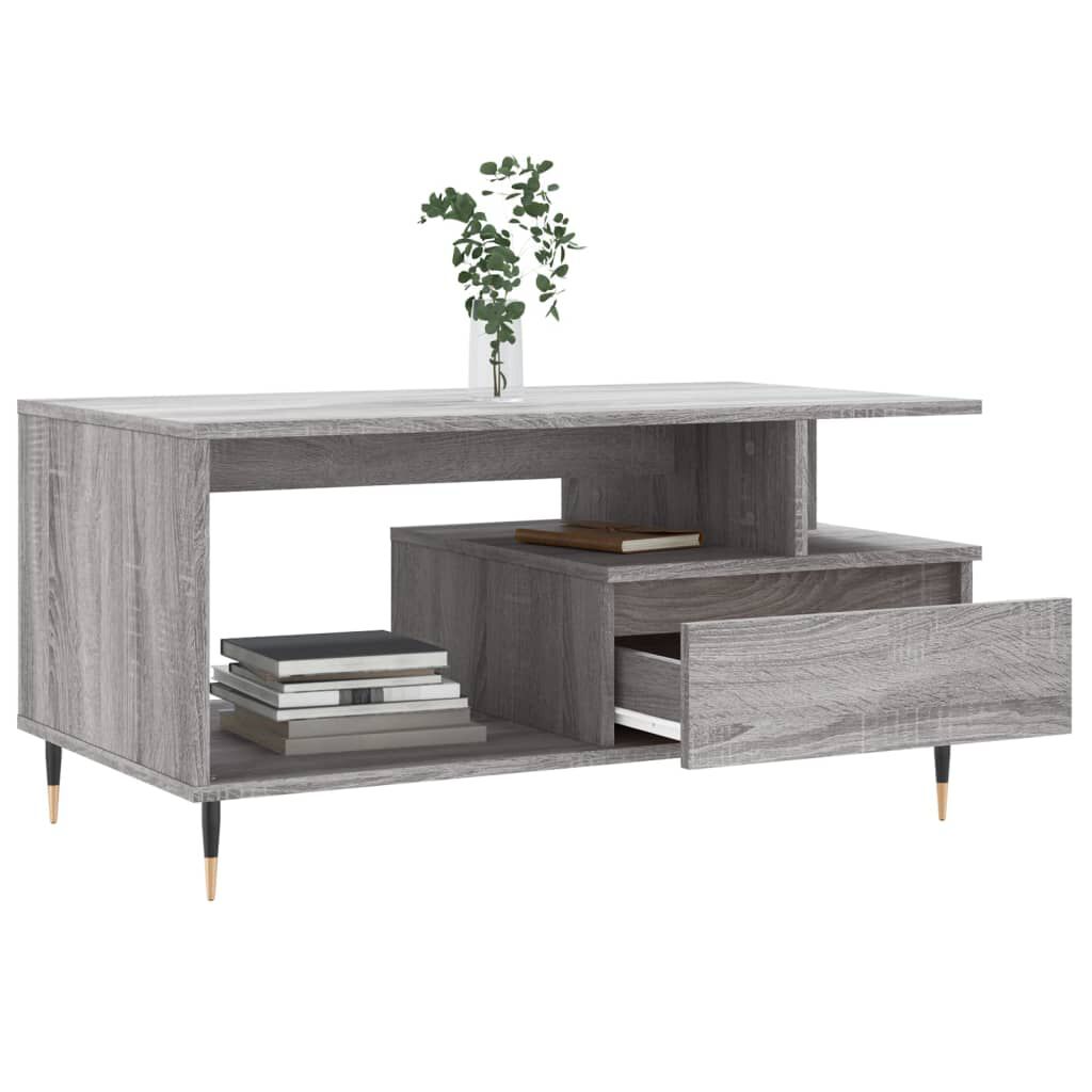 vidaXL Τραπεζάκι Σαλονιού Γκρι Sonoma 90x49x45 εκ.Επεξεργασμένο Ξύλο