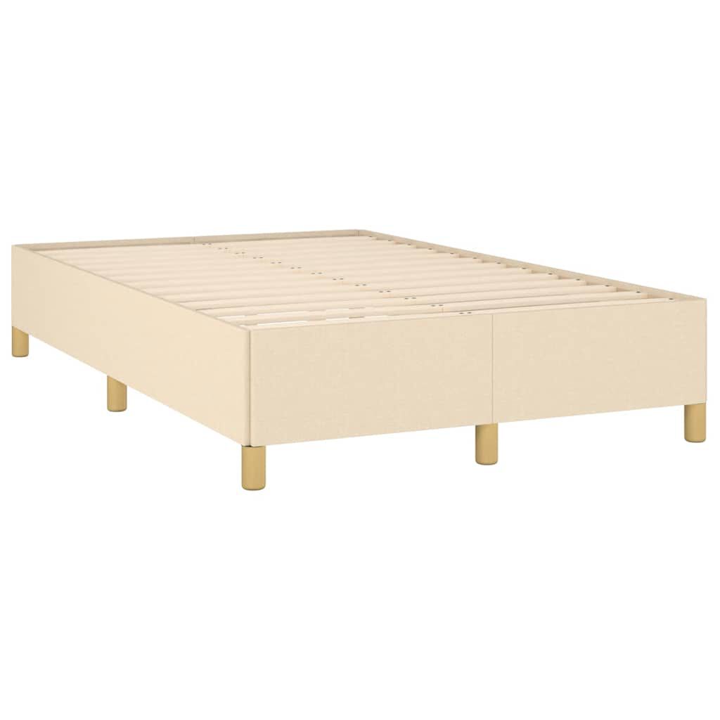 vidaXL Κρεβάτι Boxspring με Στρώμα Κρεμ 120x190 εκ. Υφασμάτινο