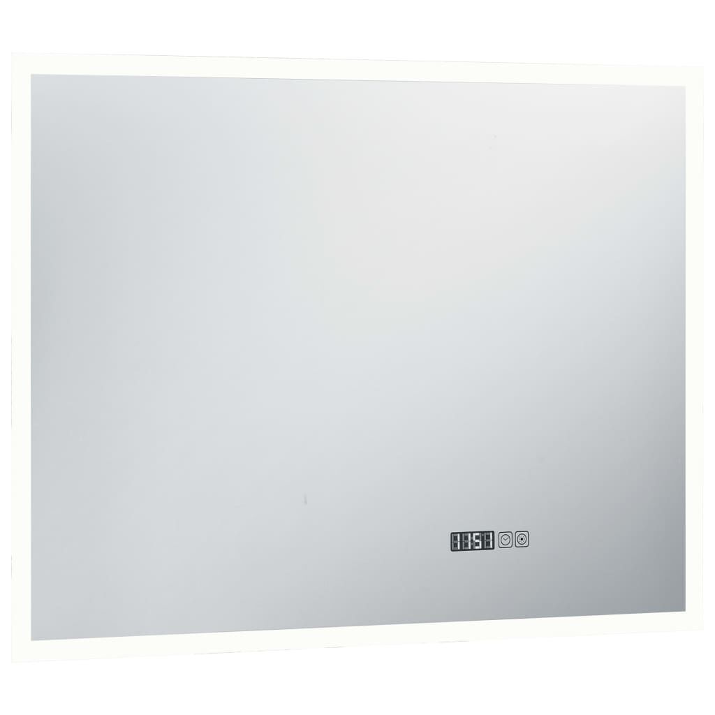 vidaXL Καθρέφτης Μπάνιου με LED/Αισθητήρα Αφής και Οθόνη Ώρας 80x60εκ.