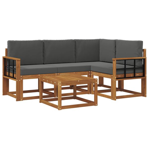 vidaXL &Sigma;&epsilon;&iota;&rho;ά &Kappa;&alpha;&nu;&alpha;&pi;έ &Epsilon;&xi;&omega;&tau;&epsilon;&rho;&iota;&kappa;&omicron;ύ &mu;&epsilon; &mu;&alpha;&xi;&iota;&lambda;ά&rho;&iota; 5 pcs &Phi;&upsilon;&sigma;&iota;&kappa;ό &kappa;&alpha;&iota; &Alpha;&nu;&theta;&rho;&alpha;&kappa;ί