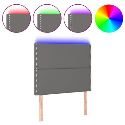 vidaXL Κεφαλάρι Κρεβατιού LED Γκρι 80x5x118/128 εκ