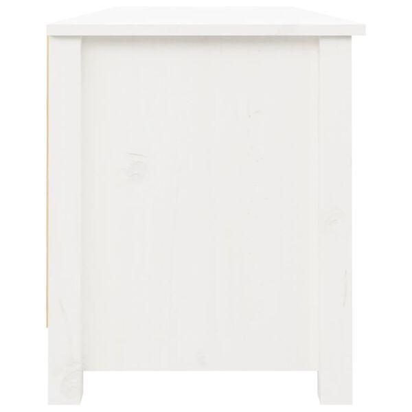 vidaXL Παπουτσοθήκη Λευκό 110 x 38 x 45,5 εκ. από Μασίφ Ξύλο Πεύκου