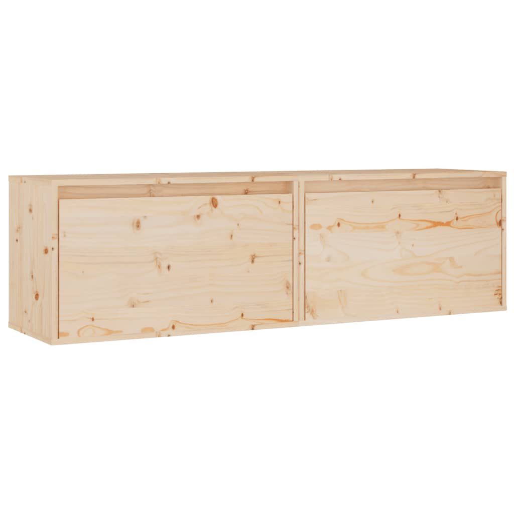 vidaXL Ντουλάπια Τοίχου 2 τεμ. 60 x 30 x 35 εκ. από Μασίφ Ξύλο Πεύκου