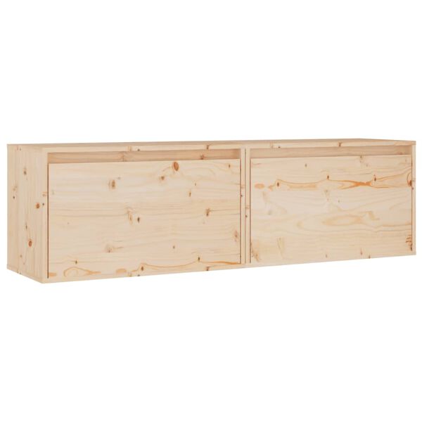 vidaXL Ντουλάπια Τοίχου 2 τεμ. 60 x 30 x 35 εκ. από Μασίφ Ξύλο Πεύκου