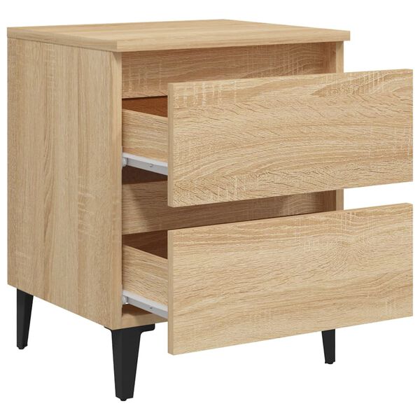 vidaXL Κομοδίνα 2 τεμ. Sonoma Δρυς 40 x 35 x 50 εκ. από Επεξ. Ξύλο