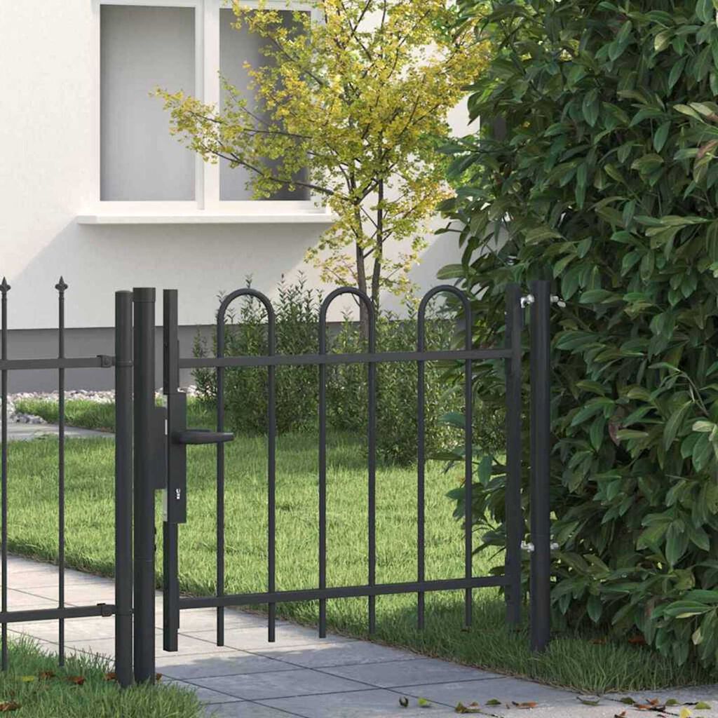 vidaXL Πύλη Φράχτη Γκρι 100 x 75 cm Χάλυβας με Επικάλυψη Πούδρας