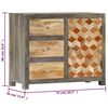 vidaXL Ντουλάπι με Συρτάρια Γκρι 75 x 30 x 60 εκ. Μασίφ Ξύλο Μάνγκο