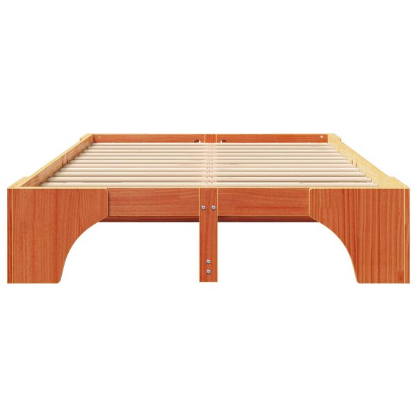 vidaXL Κρεβάτι Καφέ Μασίφ ξύλο 120 x 200 cm Ανθεκτικό Κρεβάτι