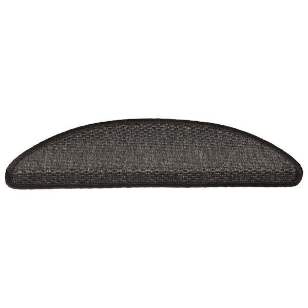 vidaXL Πατάκια Σκάλας Αυτοκόλλητα 15 τεμ. Όψη Σιζάλ Ανθρακί 56x17x3εκ.