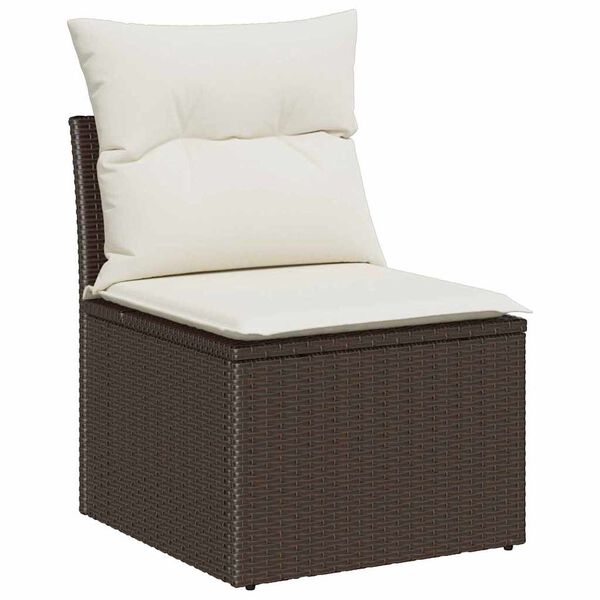 vidaXL Σετ Καναπέ Κήπου με αποθήκευση 8 pcs Καφέ Πολυ ράταν