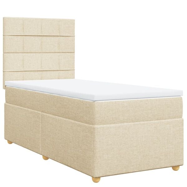 vidaXL &Kappa;&rho;&epsilon;&beta;ά&tau;&iota; Boxspring &mu;&epsilon; &Sigma;&tau;&rho;ώ&mu;&alpha; &Kappa;&rho;&epsilon;&mu; 80 x 200 &epsilon;&kappa;. &Upsilon;&phi;&alpha;&sigma;&mu;ά&tau;&iota;&nu;&omicron;
