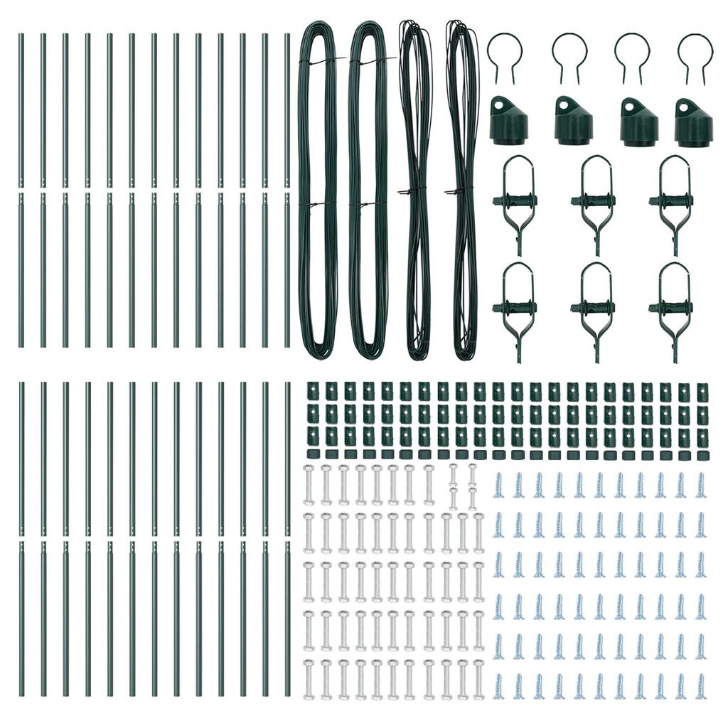 vidaXL Στύλος Περιφράξεων 26 pcs Πράσινο 3.2 x 3.2 x 170 εκ Ατσάλι