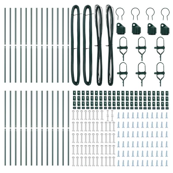 vidaXL Στύλος Περιφράξεων 26 pcs Πράσινο 3.2 x 3.2 x 170 εκ Ατσάλι
