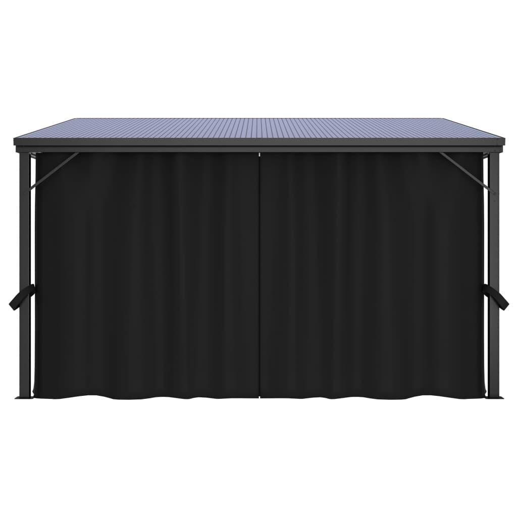 vidaXL Κιόσκι με Κουρτίνα Ανθρακί 405 x 294 x 244 εκ.