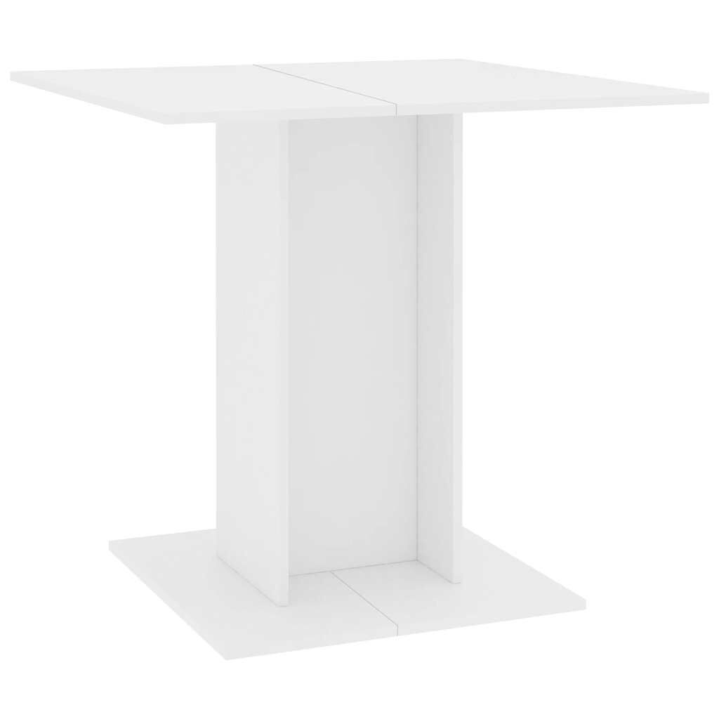 vidaXL Τραπεζαρία Λευκή 80 x 80 x 75 εκ. από Επεξ. Ξύλο