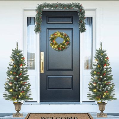 vidaXL Χριστουγεννιάτικο Σετ Διακόσμησης Πόρτας 4 Τεμαχίων από PVC
