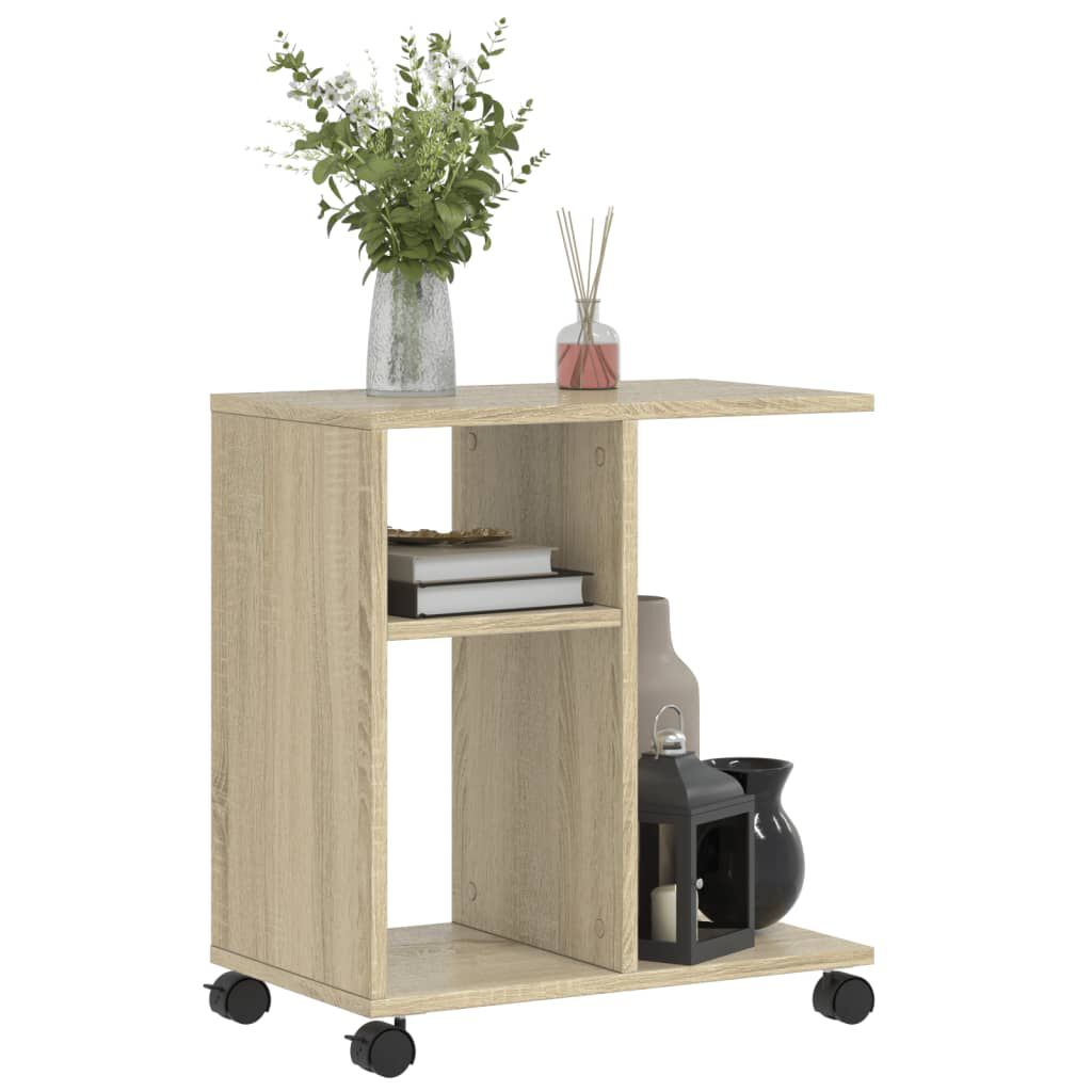 vidaXL Βοηθητικό Τραπέζι με Ρόδες Sonoma Δρυς 50x30x55 εκ. Επεξ. Ξύλο