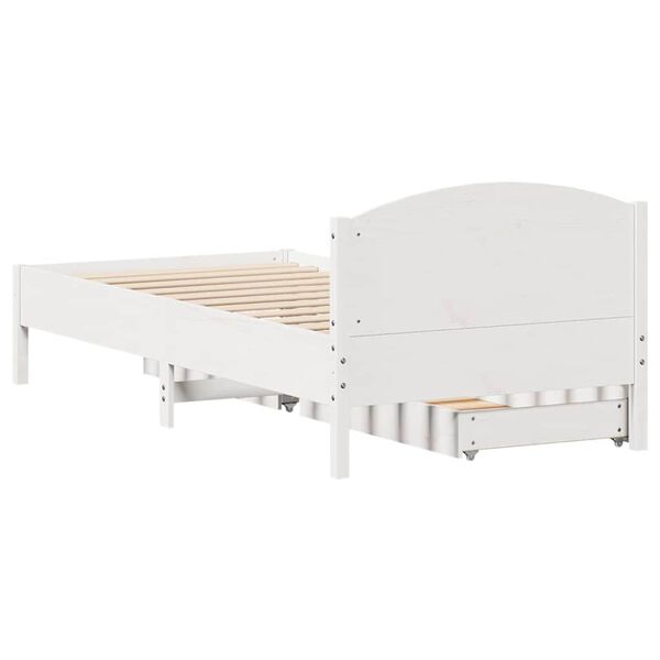 vidaXL Σκελετός Κρεβ. Χωρίς Στρώμα Λευκό 75x190 εκ Μασίφ Πεύκο