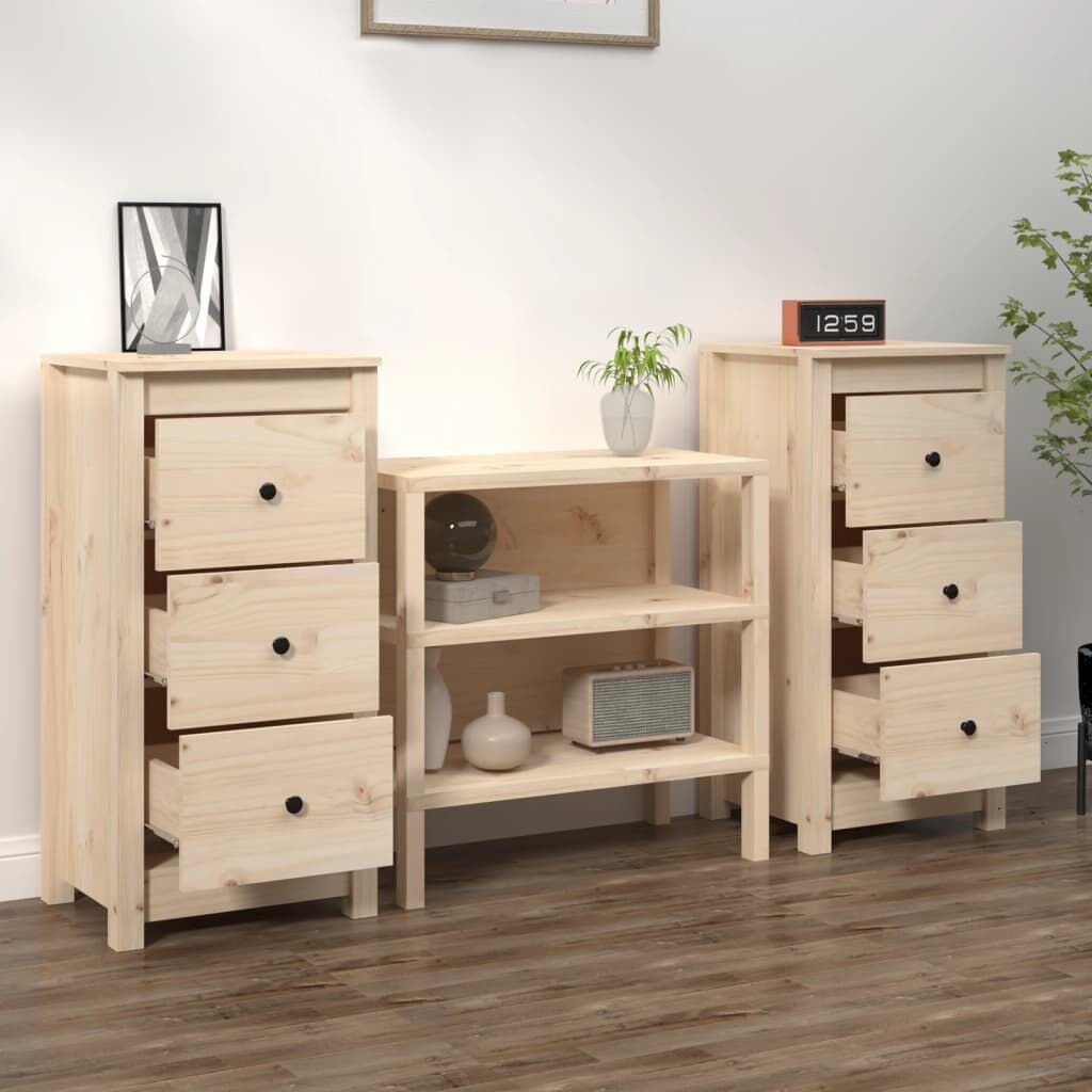 vidaXL Ντουλάπια 2 τεμ. 40x35x80 εκ. από Μασίφ Ξύλο Πεύκου