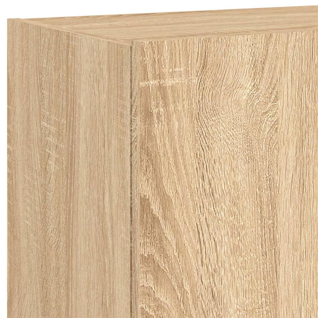 vidaXL Έπιπλα Τοίχου Τηλ. με LED 2 Τεμ. Sonoma Δρυς 60x35x41 εκ.