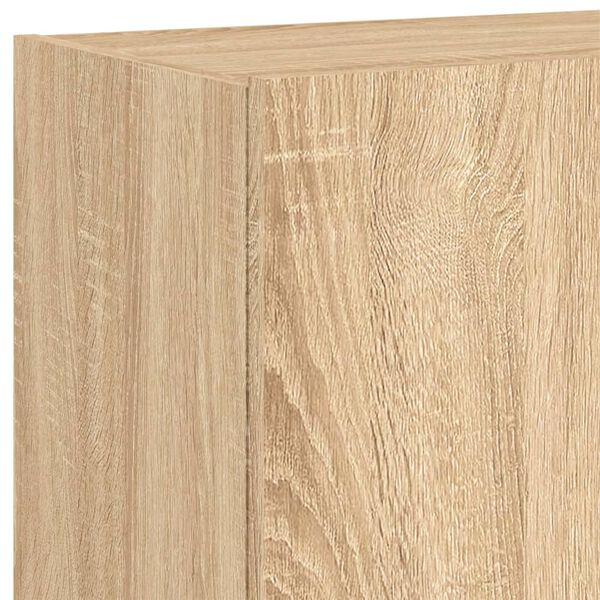 vidaXL Έπιπλα Τοίχου Τηλ. με LED 2 Τεμ. Sonoma Δρυς 60x35x41 εκ.