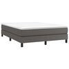 vidaXL Κρεβάτι Boxspring με Στρώμα Γκρι 140x200εκ. από Συνθετικό Δέρμα