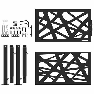 vidaXL Πύλη κήπου Μαύρη 105x106 cm Ατσάλινη ελαφριά σχεδίαση