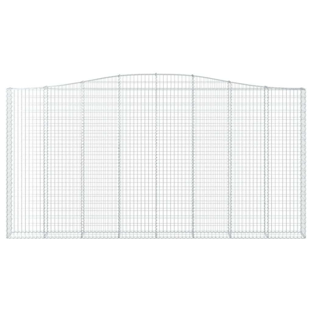 vidaXL Συρματοκιβώτια Τοξωτά 3 τεμ. 400x30x200/220 εκ. Γαλβαν. Ατσάλι