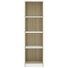 vidaXL Βιβλιοθήκη με 4 Ράφια Λευκό/Sonoma 40x24x142 εκ. Επεξ. Ξύλο