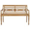 vidaXL Παγκάκι Batavia 120 εκ. από Μασίφ Ξύλο Teak με Taupe Μαξιλάρι